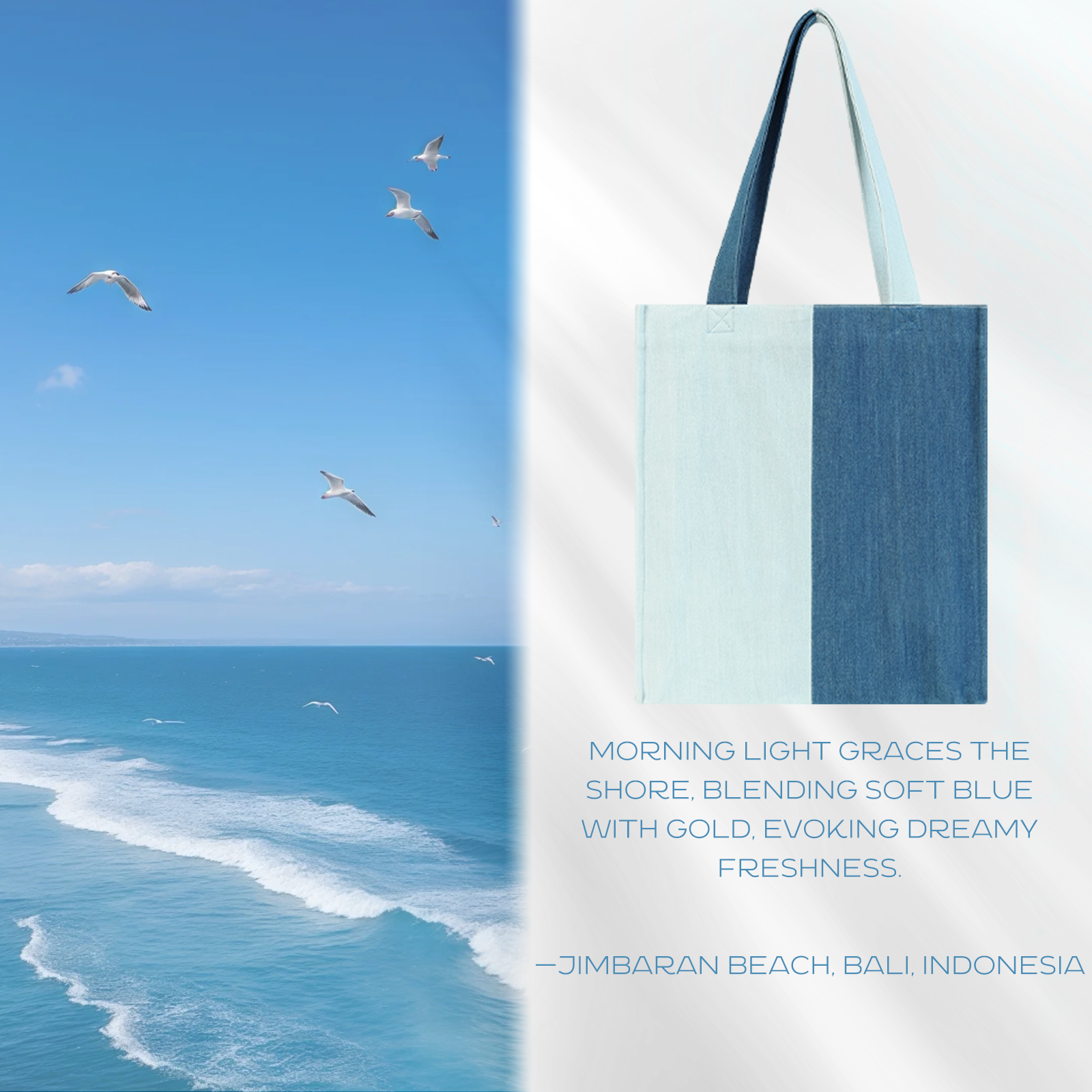Aesthetic Premium Designer Colorblock Large Denim Tote Bag | 2025 Niche Lightweight Foldable Handbag with Pockets-Dawnlit Shores
