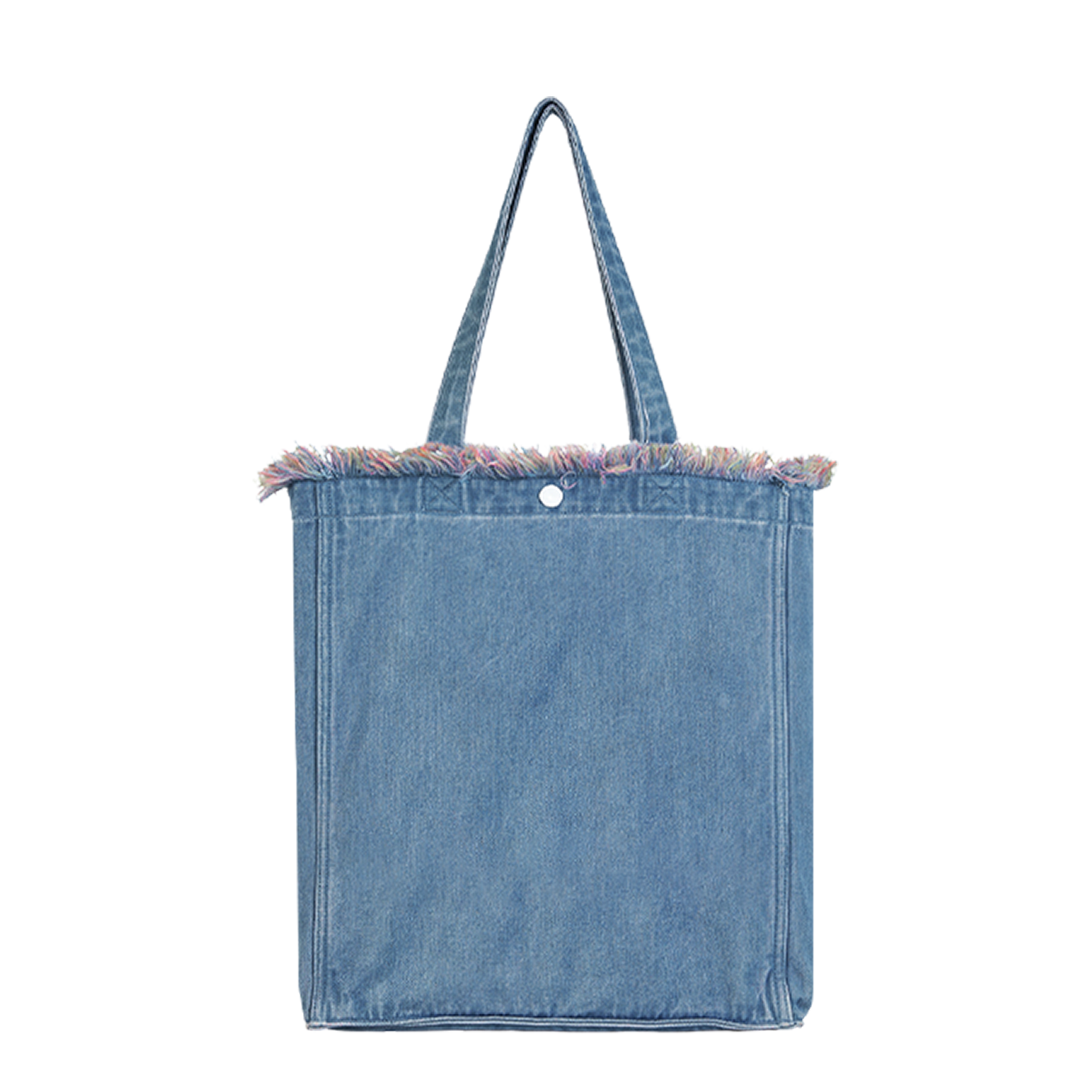 Aesthetic Premium Designer Red Colorful Fringe Boho Denim Tote Bag | 2025 Niche Lightweight Foldable Handbag with Pockets-Rainbow Haven