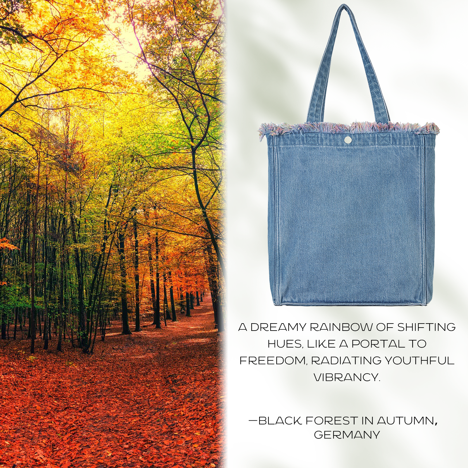 Aesthetic Premium Designer Red Colorful Fringe Boho Denim Tote Bag | 2025 Niche Lightweight Foldable Handbag with Pockets-Rainbow Haven