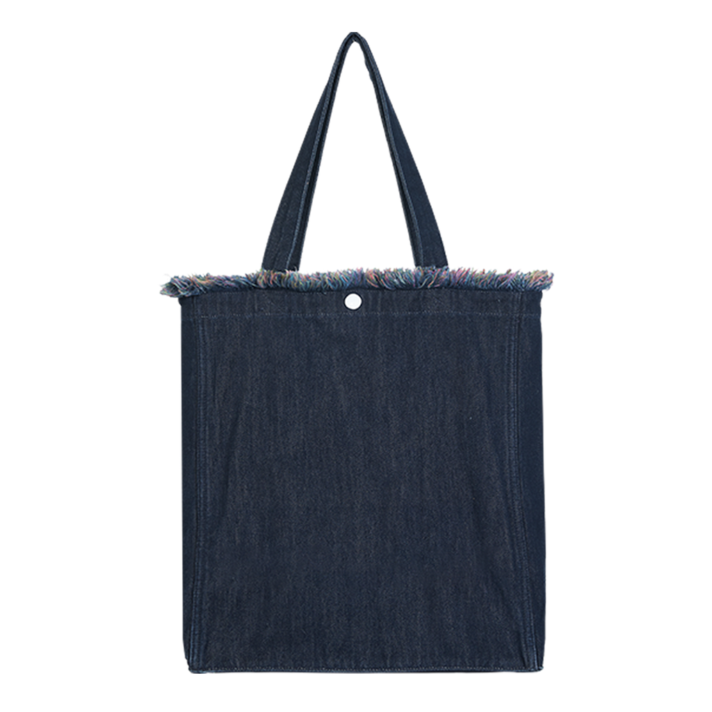 Aesthetic Premium Designer Red Colorful Fringe Boho Denim Tote Bag | 2025 Niche Lightweight Foldable Handbag with Pockets-Twilight Thicket