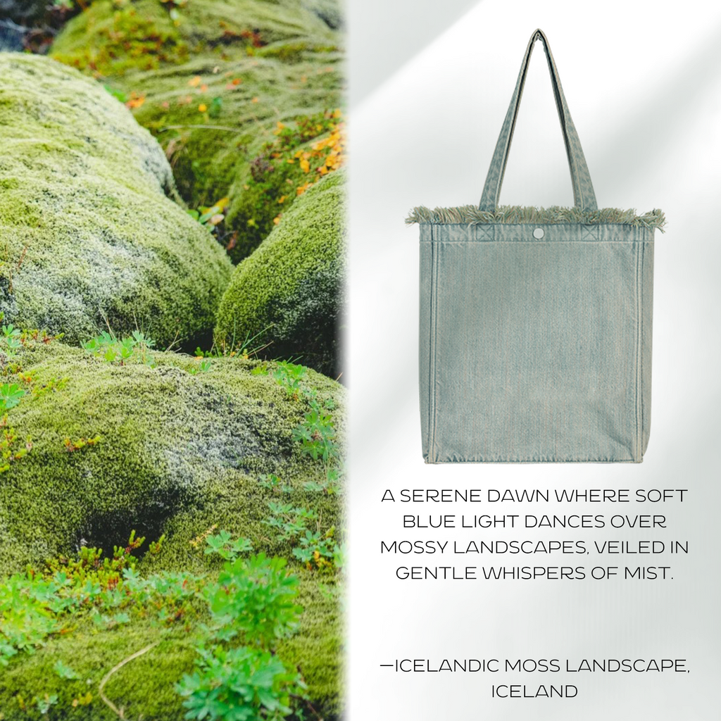 Aesthetic Premium Designer Green Colorful Fringe Boho Denim Tote Bag | 2025 Niche Lightweight Foldable Handbag with Pockets-Secret of Morning Light