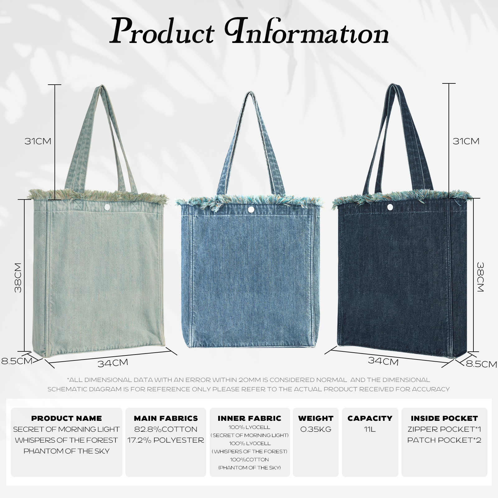 Aesthetic Premium Designer Green Colorful Fringe Boho Denim Tote Bag | 2025 Niche Lightweight Foldable Handbag with Pockets-Whispers of the Forest