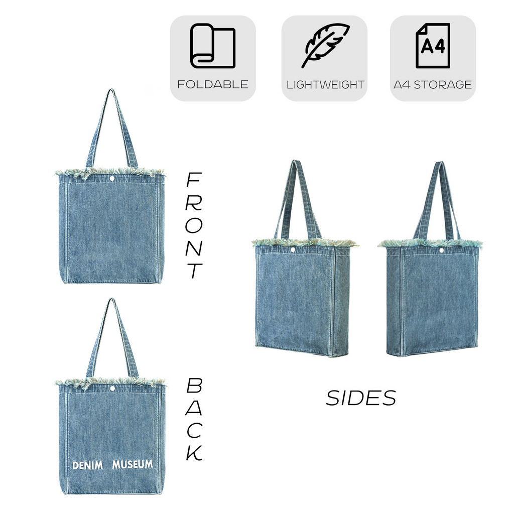 Aesthetic Premium Designer Green Colorful Fringe Boho Denim Tote Bag | 2025 Niche Lightweight Foldable Handbag with Pockets-Whispers of the Forest