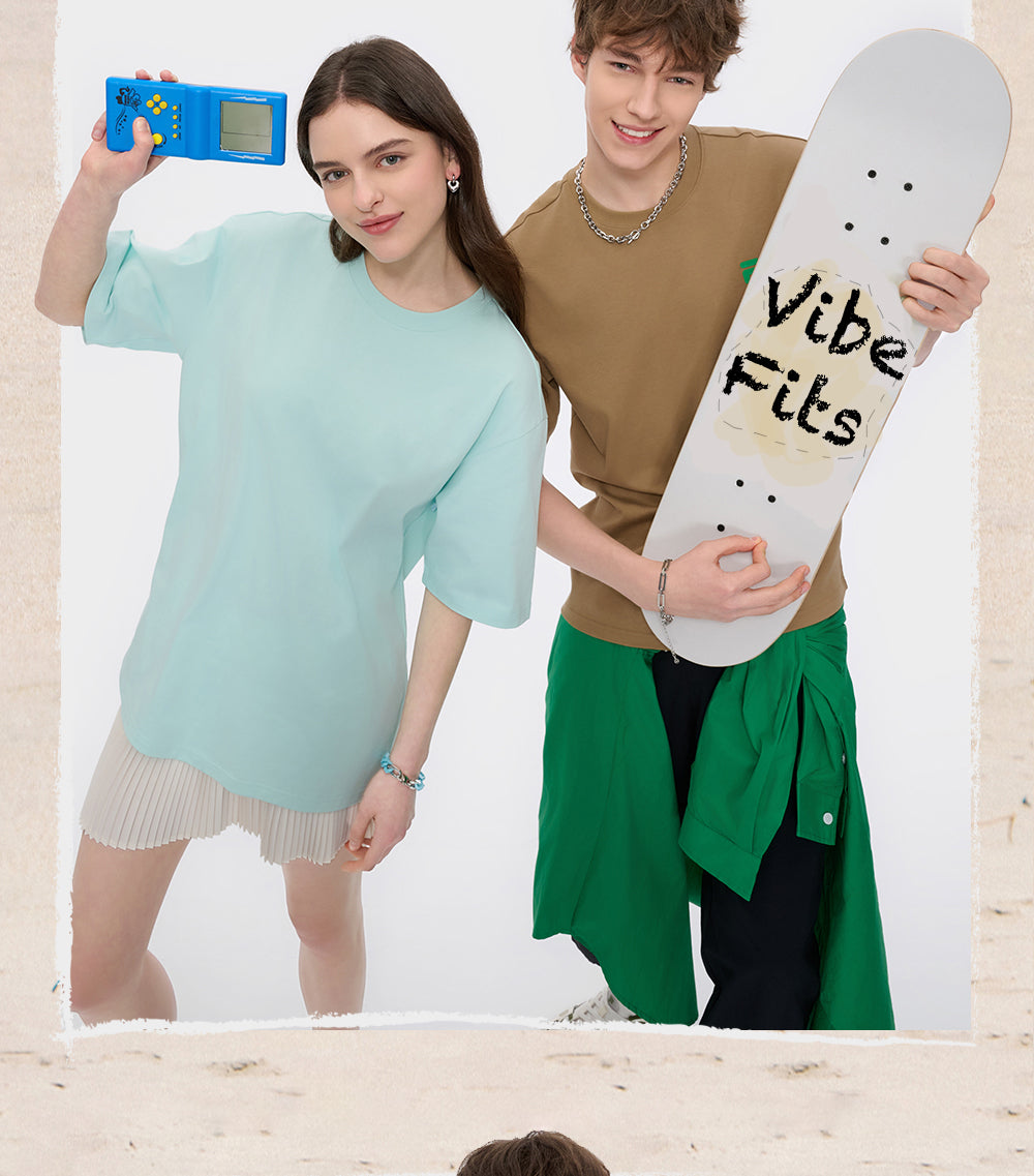 Vibefits Solid Color Cotton Tee – Minimalist Everyday Essential for Streetwear Lovers